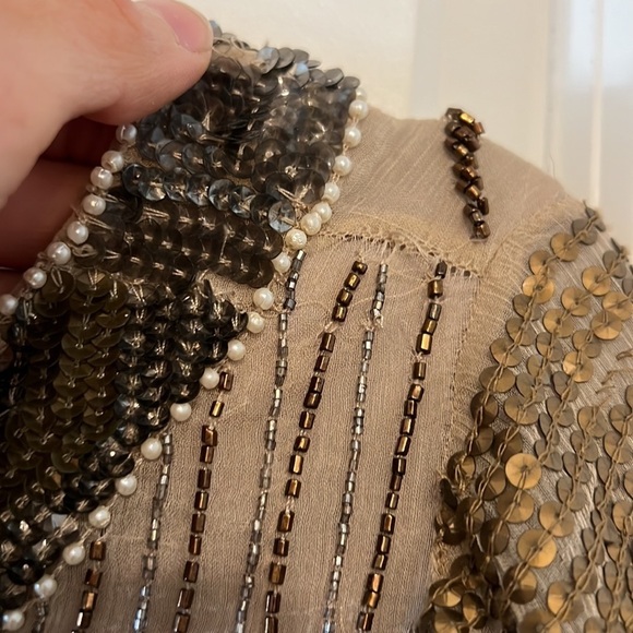 AS by DF Moonlight Creme Bianca Beaded Silk Dress - Picture 13 of 15